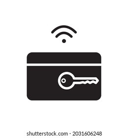 Wireless Key Card Filled Icon Vector Illustration 