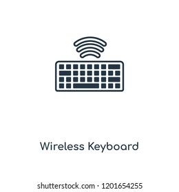 Wireless Keyboard concept line icon. Linear Wireless Keyboard concept outline symbol design. This simple element illustration can be used for web and mobile UI/UX.