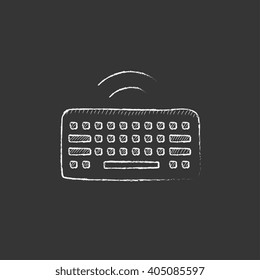 Wireless keyboard. Drawn in chalk icon.