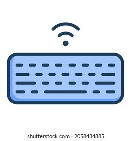 wireless keyboard hardware single isolated icon with filled line style