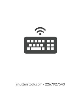 Icono de teclado inalámbrico Gráfico de vectores blanco y negro