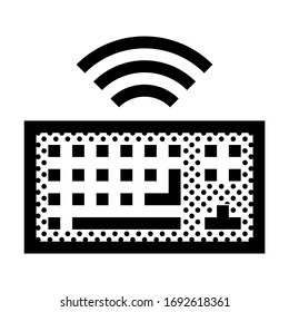 Wireless Keyboard. Icon Filled with Dots.