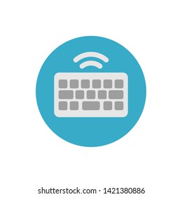 wireless keyboard icon. Flat design