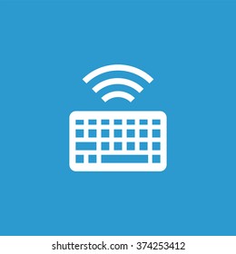 wireless keyboard icon, on blue background