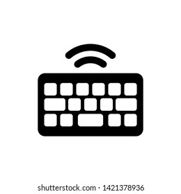 wireless keyboard icon on white background