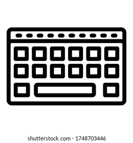 Icono de teclado inalámbrico. Icono de vector de teclado inalámbrico de contorno para diseño web aislado en fondo blanco