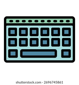 Ícone do teclado wireless. Contornar teclado sem fio ícone vetorial cor plana isolado