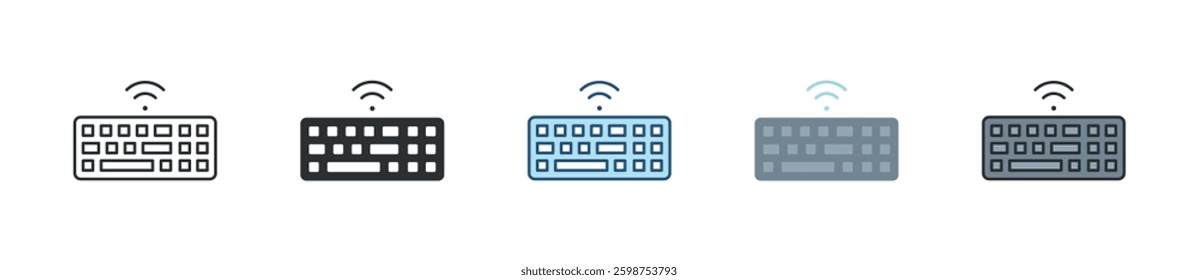 Wireless Keyboard Icon Set Multiple Style Collection