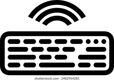 icono de teclado inalámbrico, señal de teclado inalámbrico
