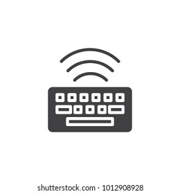Wireless keyboard icon vector, filled flat sign, solid pictogram isolated on white. Symbol, logo illustration.