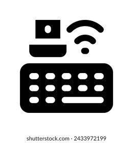 wireless keyboard icon. vector glyph icon for your website, mobile, presentation, and logo design.