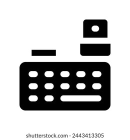 wireless keyboard icon. vector glyph icon for your website, mobile, presentation, and logo design.