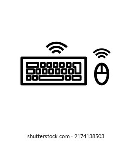 wireless keyboard icon vector illustration logo template for many purpose. Isolated on white background.