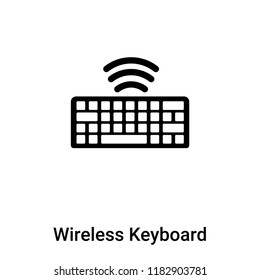 Wireless Keyboard icon vector isolated on white background, logo concept of Wireless Keyboard sign on transparent background, filled black symbol