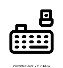 Wireless-Tastatur-Symbol. Vektor-Linie-Symbol für Ihre Website, Handy, Präsentation und Logo-Design.