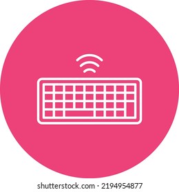 Wireless Keyboard line circle icon vector image. Can also be used for web apps, mobile apps and print media.
