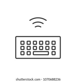 Wireless keyboard line icon.