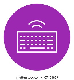 Wireless keyboard line icon.