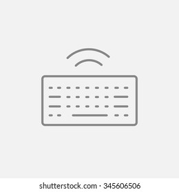 Wireless keyboard line icon for web, mobile and infographics. Vector dark grey icon isolated on light grey background.