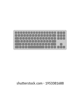wireless keyboard top view vector illustration isolated on white background