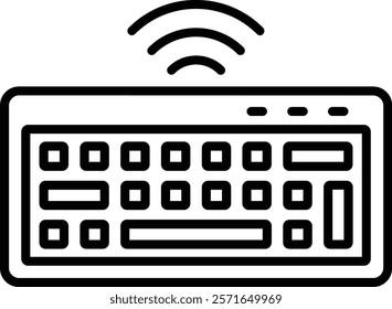 Wireless Keyboard vector icon. Can be used for printing, mobile and web applications.