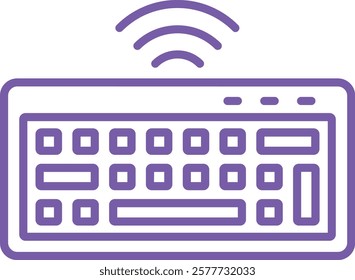 Wireless Keyboard vector icon. Can be used for printing, mobile and web applications.