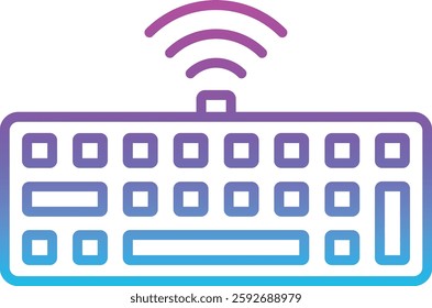 Wireless Keyboard vector icon. Can be used for printing, mobile and web applications.