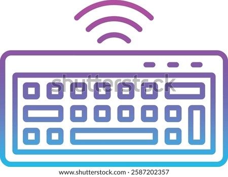 Wireless Keyboard vector icon. Can be used for printing, mobile and web applications.