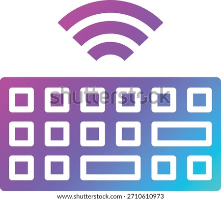 Wireless Keyboard Vector Icon Design Illustration