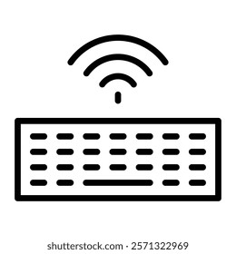 Wireless Keyboard Vector Line Icon Design