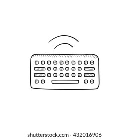 Wireless keyboard vector sketch icon isolated on background. Hand drawn Wireless keyboard icon. Wireless keyboard sketch icon for infographic, website or app.