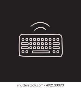 Wireless keyboard vector sketch icon isolated on background. Hand drawn Wireless keyboard icon. Wireless keyboard sketch icon for infographic, website or app.