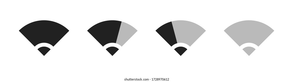 Wireless LAN icon. Internet connection. Signal transmission level. Isolated over white background. Vector illustration 