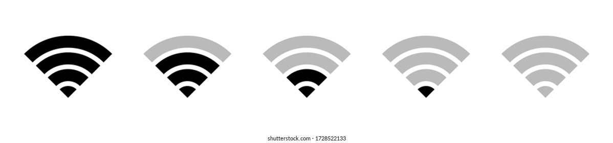 Wireless LAN icon.Internet connection. Signal transmission level. Isolated over white background. Vector illustration