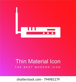 Wireless LAN router device red and pink gradient material white icon minimal design