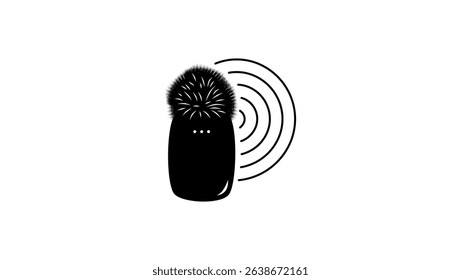 Wireless Lavalier Microphone, black isolated silhouette