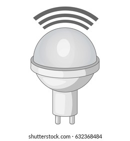 Wireless LED light icon in monochrome style isolated on white background vector illustration