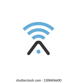 Wireless A Letter Logo Design Template