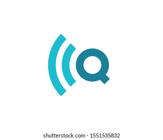 Wireless letter Q logo icon design template elements