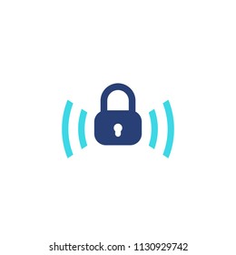 wireless lock icon on white