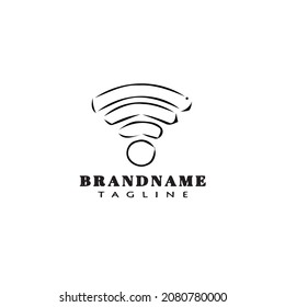 icono de caricatura con logotipo inalámbrico ilustración vectorial moderna