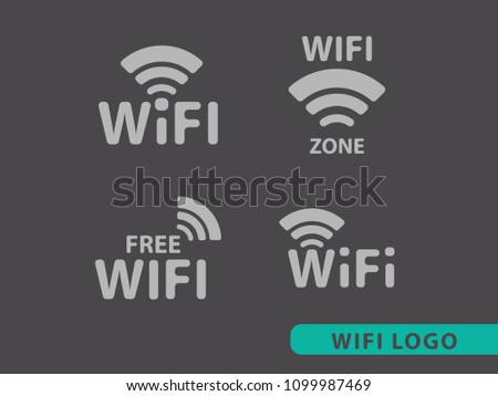 Wireless logo and wifi icon on black background 2
