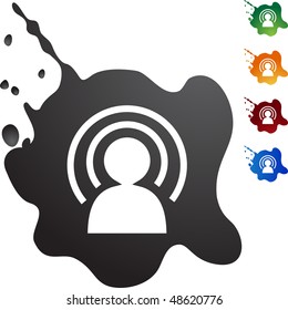 Wireless man web button isolated on a background