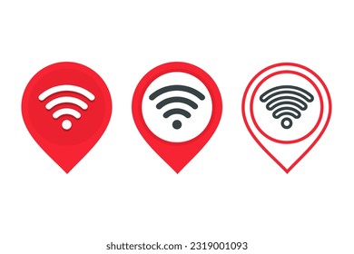 Wireless map pin pointer icon. Illustration vector