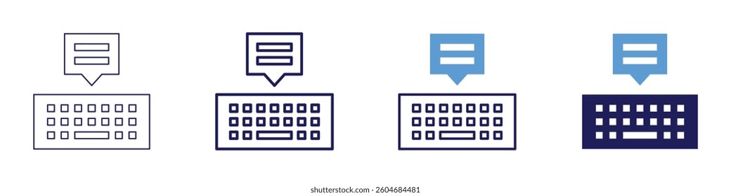Wireless mechanical keyboard icon in 4 different styles. Thin Line, Line, Bold Line, Duotone. Duotone style. Editable stroke.