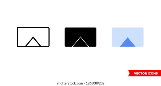 Wireless media streaming icon of 3 types: color, black and white, outline. Isolated vector sign symbol.