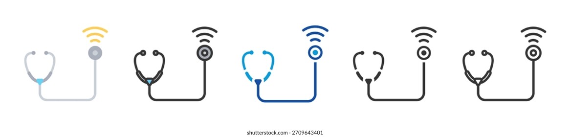 dispositivos médicos sem fio ícone definir multi estilo coleção vários