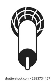 Wireless microphone black and white 2D cartoon object. Karaoke party isolated vector outline item. Live streaming. Recording studio. Commentator audio equipment monochromatic flat spot illustration