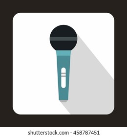 Wireless microphone icon in flat style on a white background