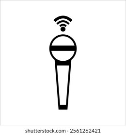 wireless microphone icon vector, capturing the essence of live performances, broadcasting, and modern audio technology